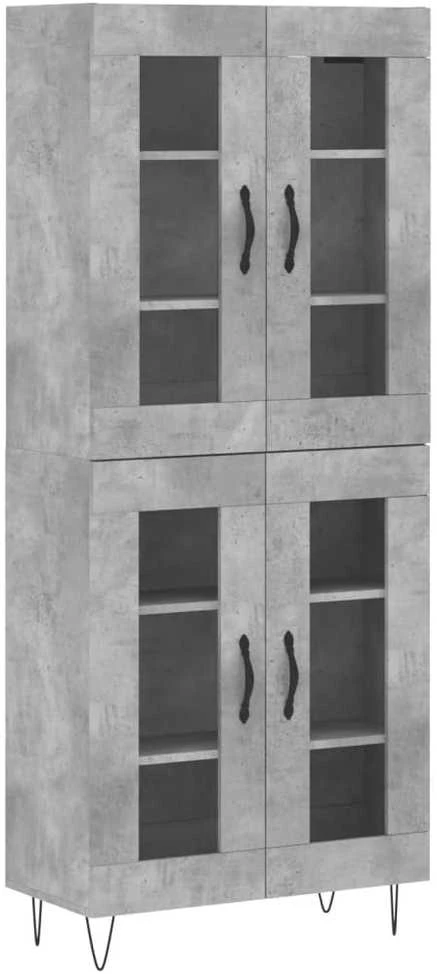 Komoda, betono pilkos spalvos, 69,5x34x180cm, apdirbta mediena