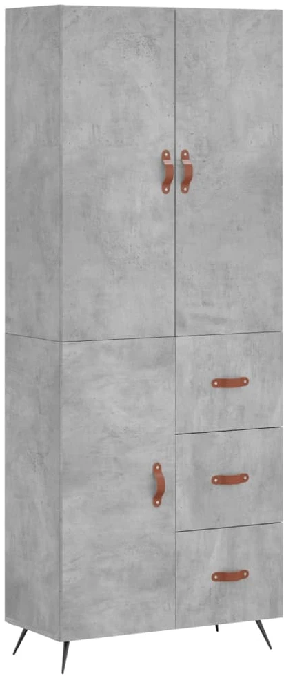 Komoda, betono pilkos spalvos, 69,5x34x180cm, apdirbta mediena