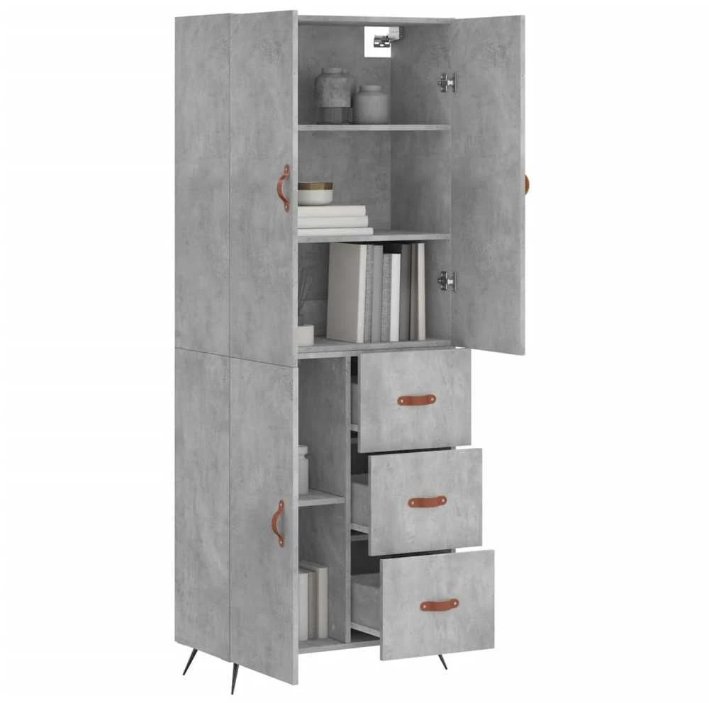 Komoda, betono pilkos spalvos, 69,5x34x180cm, apdirbta mediena