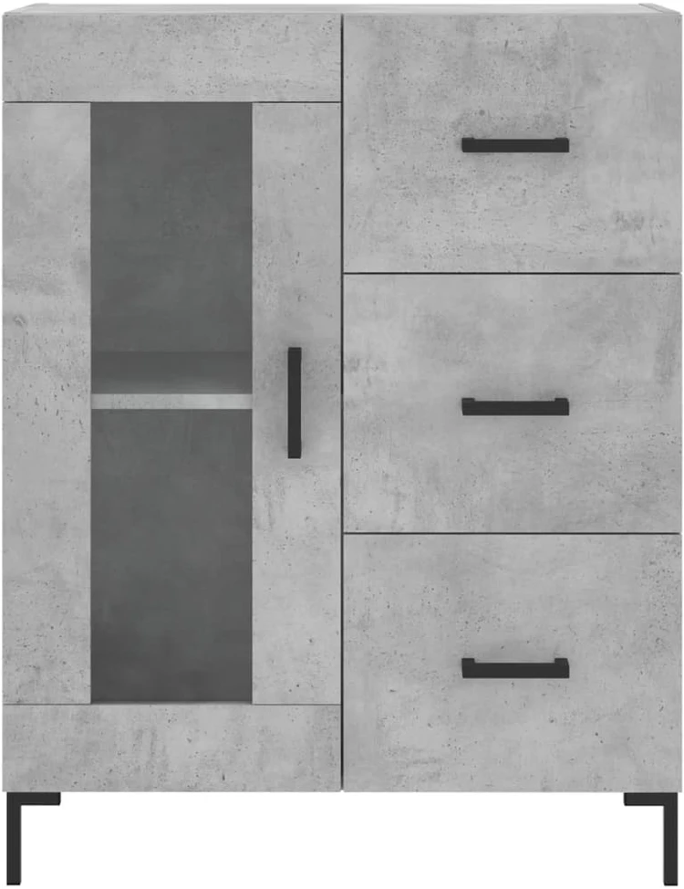 Komoda, betono pilkos spalvos, 69,5x34x180cm, apdirbta mediena