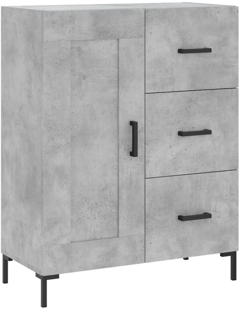 Komoda, betono pilkos spalvos, 69,5x34x180cm, apdirbta mediena