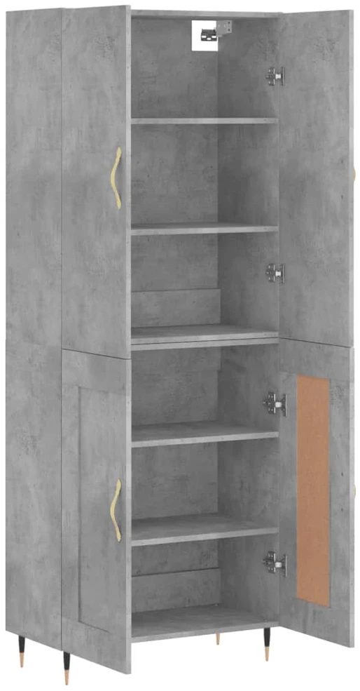 Komoda, betono pilkos spalvos, 69,5x34x180cm, apdirbta mediena