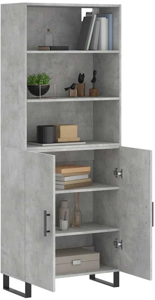 Komoda, betono pilkos spalvos, 69,5x34x180cm, apdirbta mediena