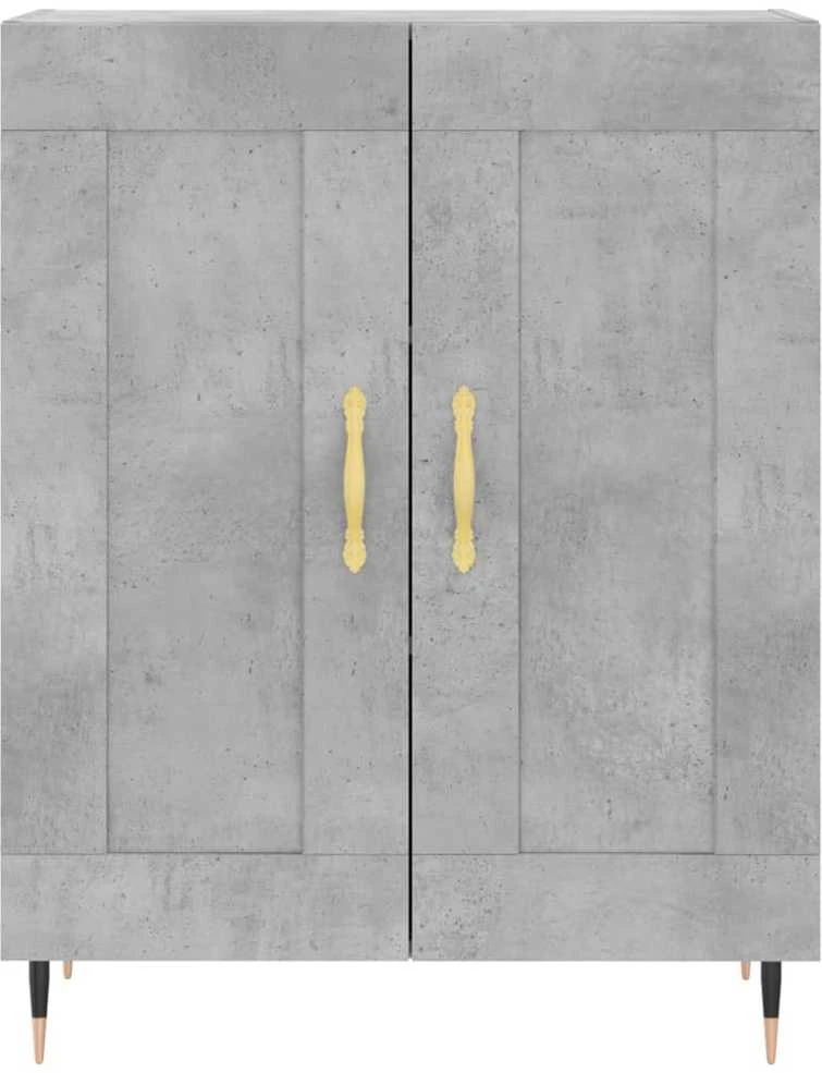 Komoda, betono pilkos spalvos, 69,5x34x180cm, apdirbta mediena