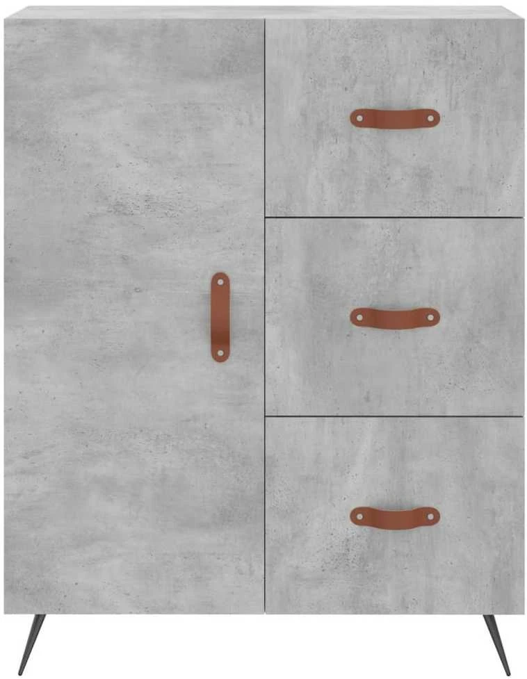 Komoda, betono pilkos spalvos, 69,5x34x180cm, apdirbta mediena
