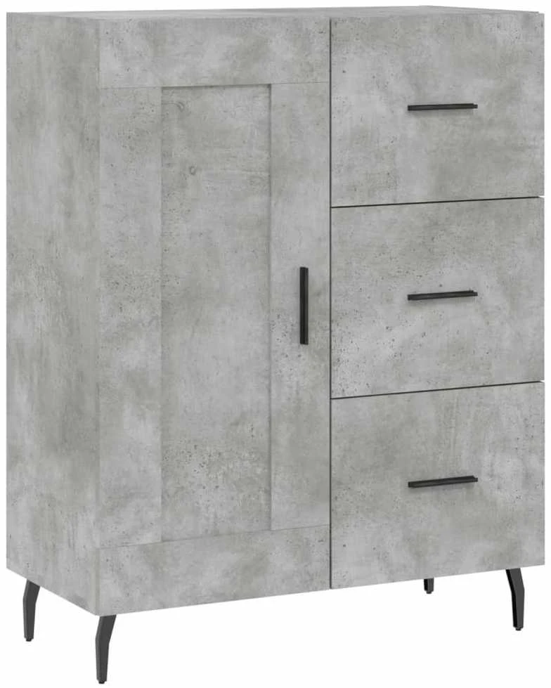 Komoda, betono pilkos spalvos, 69,5x34x180cm, apdirbta mediena