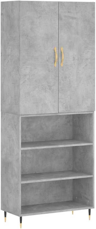 Komoda, betono pilkos spalvos, 69,5x34x180cm, apdirbta mediena