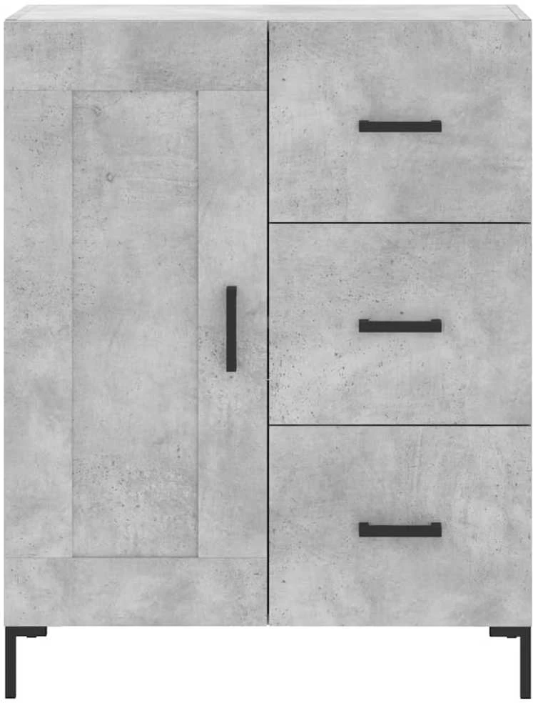 Komoda, betono pilkos spalvos, 69,5x34x180cm, apdirbta mediena