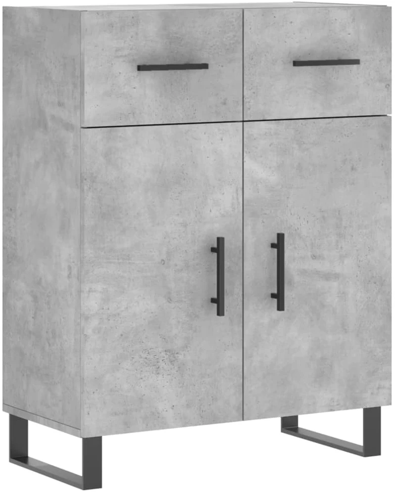 Komoda, betono pilkos spalvos, 69,5x34x180cm, apdirbta mediena