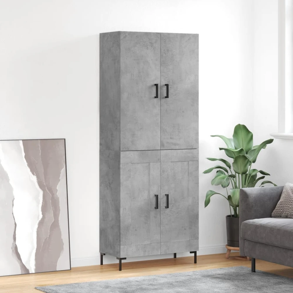 Komoda, betono pilkos spalvos, 69,5x34x180cm, apdirbta mediena