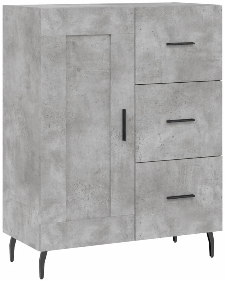 Komoda, betono pilkos spalvos, 69,5x34x180cm, apdirbta mediena