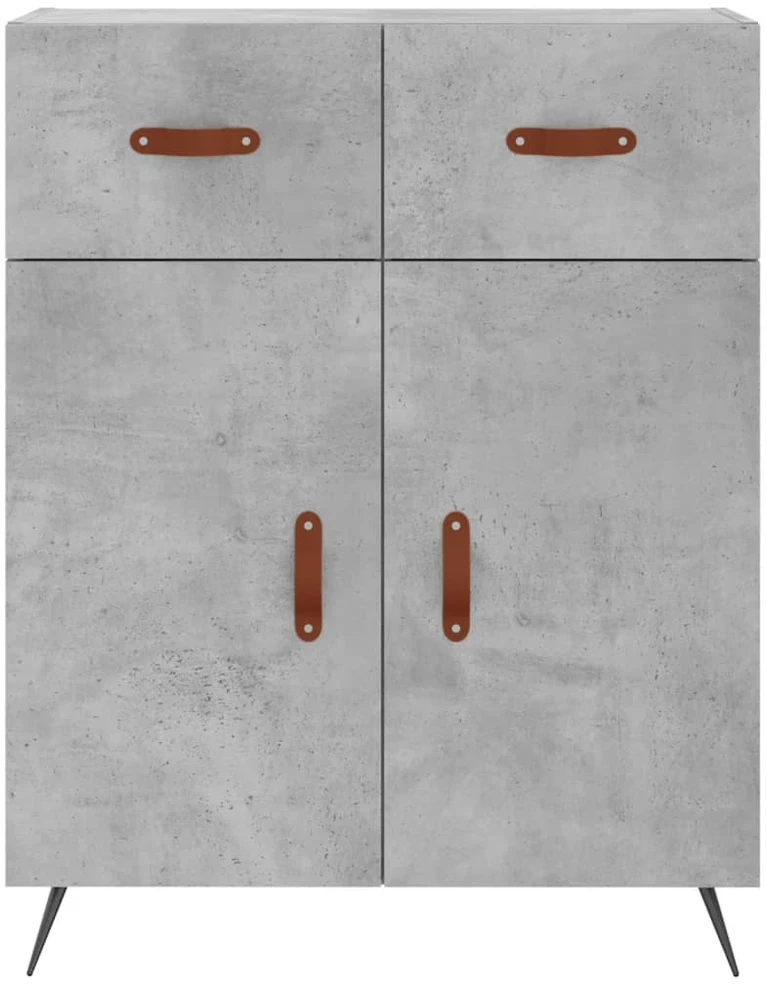Komoda, betono pilkos spalvos, 69,5x34x180cm, apdirbta mediena