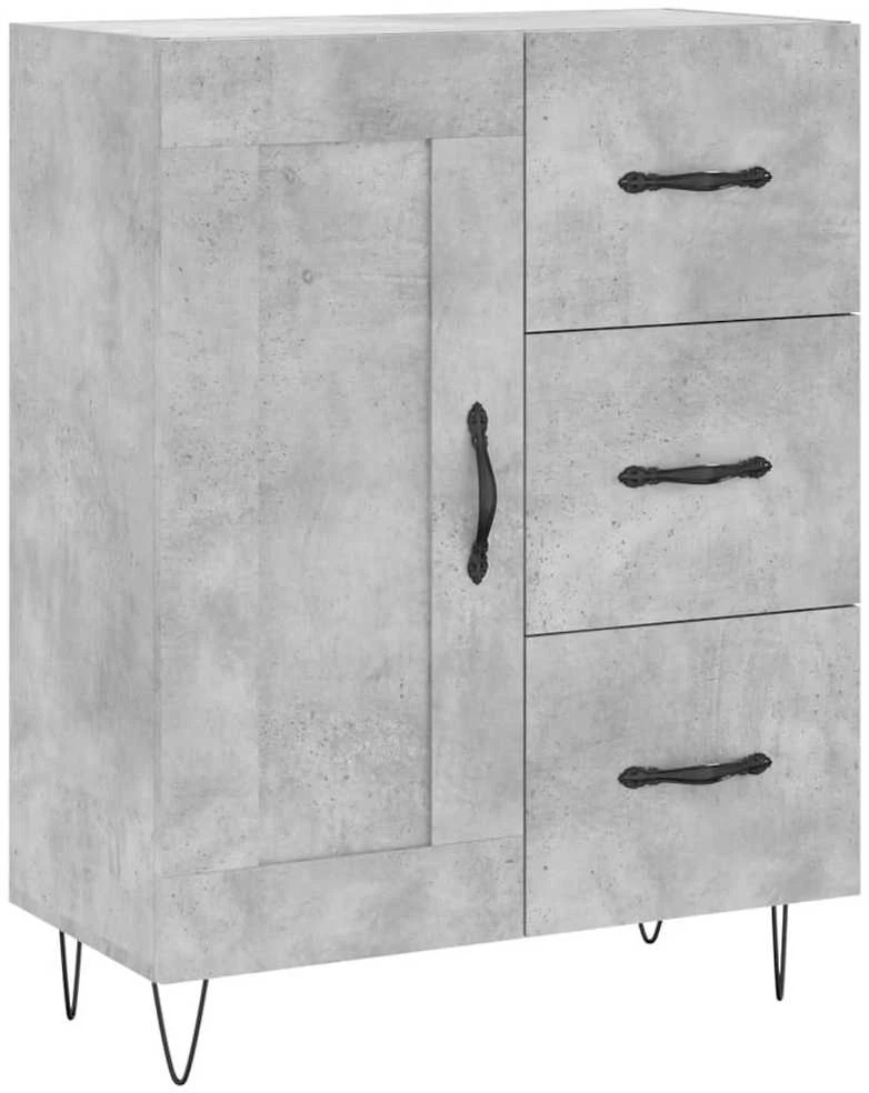 Komoda, betono pilkos spalvos, 69,5x34x180cm, apdirbta mediena
