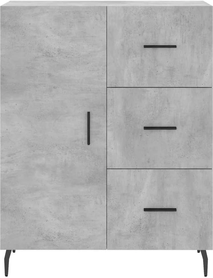 Komoda, betono pilkos spalvos, 69,5x34x180cm, apdirbta mediena