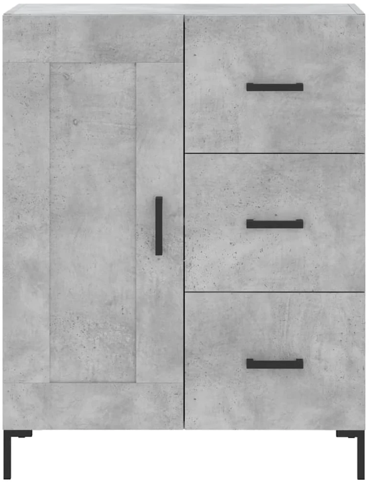 Komoda, betono pilkos spalvos, 69,5x34x180cm, apdirbta mediena