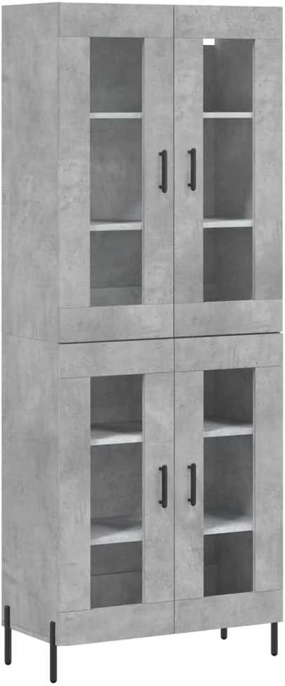 Komoda, betono pilkos spalvos, 69,5x34x180cm, apdirbta mediena