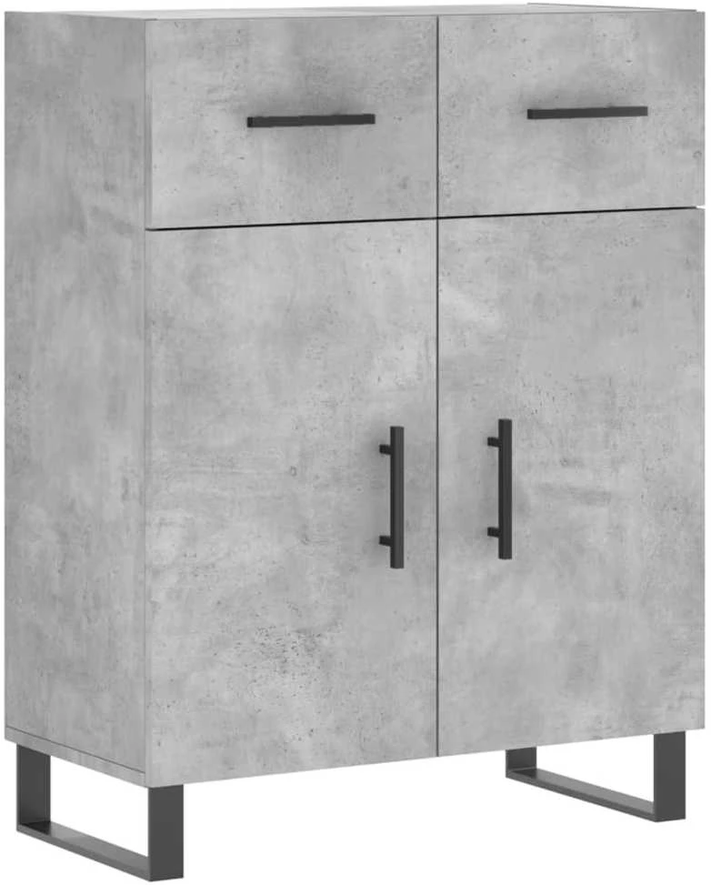 Komoda, betono pilkos spalvos, 69,5x34x180cm, apdirbta mediena