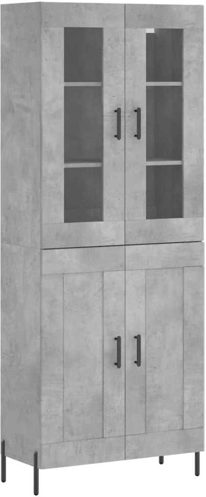 Komoda, betono pilkos spalvos, 69,5x34x180cm, apdirbta mediena