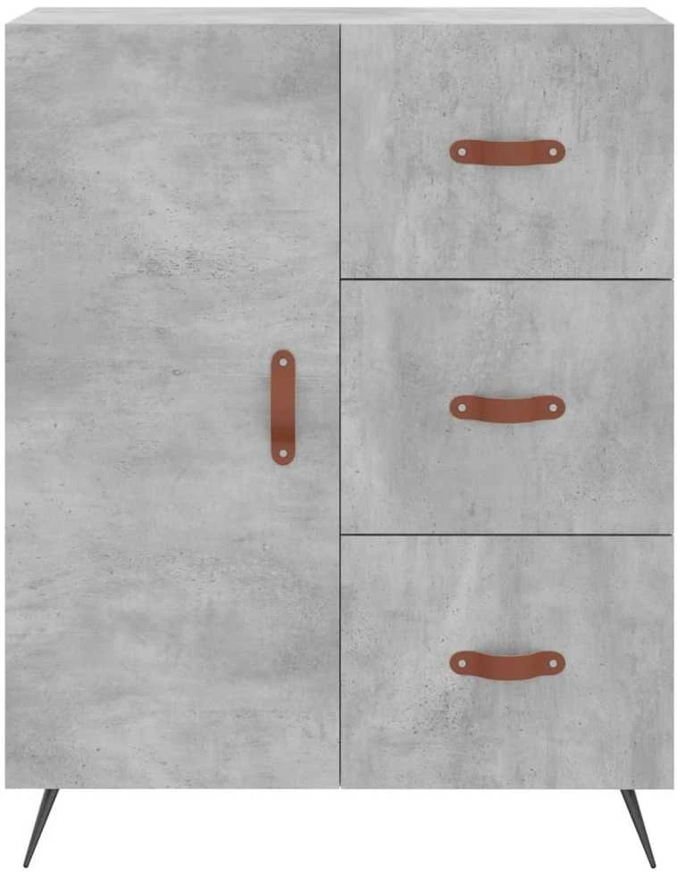 Komoda, betono pilkos spalvos, 69,5x34x180cm, apdirbta mediena