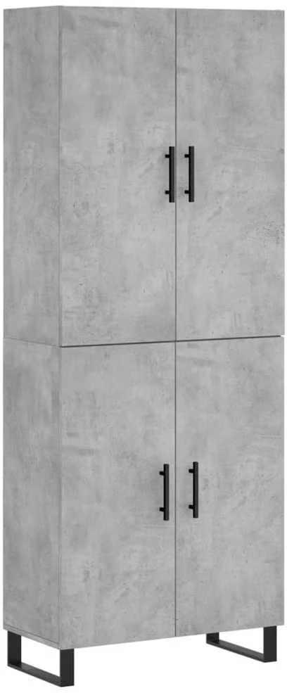 Komoda, betono pilkos spalvos, 69,5x34x180cm, apdirbta mediena