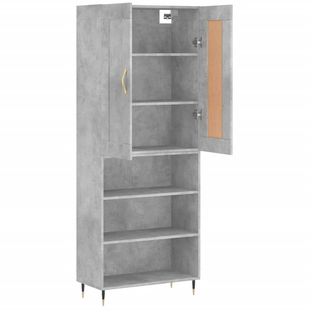 Komoda, betono pilkos spalvos, 69,5x34x180cm, apdirbta mediena