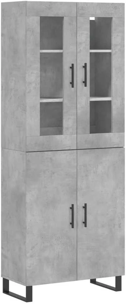 Komoda, betono pilkos spalvos, 69,5x34x180cm, apdirbta mediena