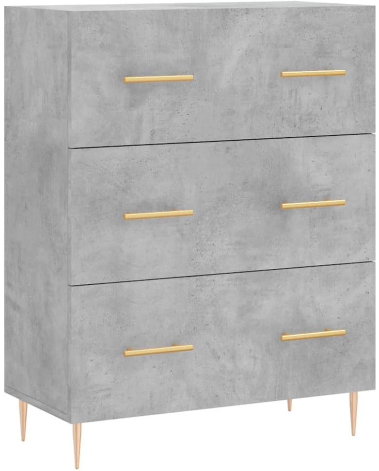 Komoda, betono pilkos spalvos, 69,5x34x180cm, apdirbta mediena