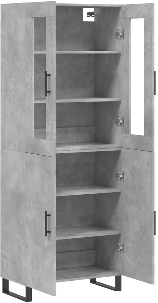 Komoda, betono pilkos spalvos, 69,5x34x180cm, apdirbta mediena