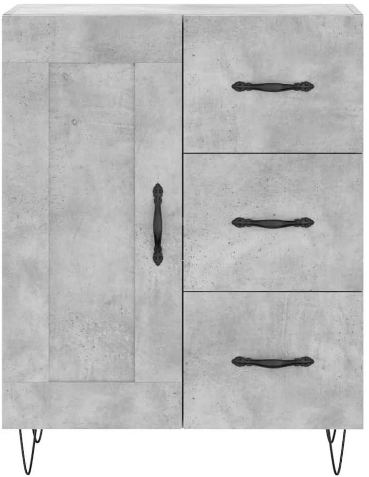 Komoda, betono pilkos spalvos, 69,5x34x180cm, apdirbta mediena