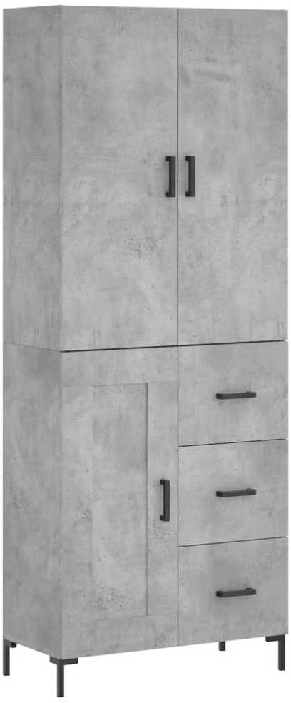 Komoda, betono pilkos spalvos, 69,5x34x180cm, apdirbta mediena