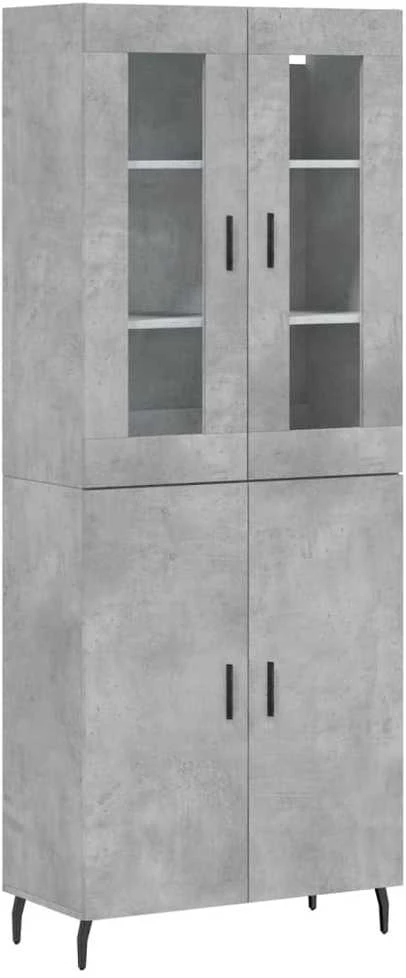 Komoda, betono pilkos spalvos, 69,5x34x180cm, apdirbta mediena