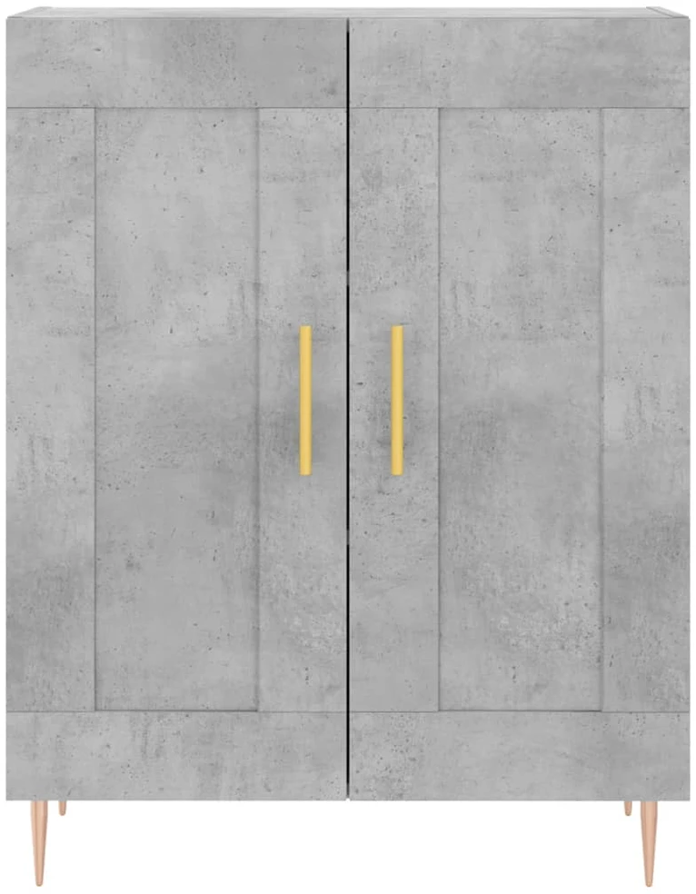 Komoda, betono pilkos spalvos, 69,5x34x180cm, apdirbta mediena
