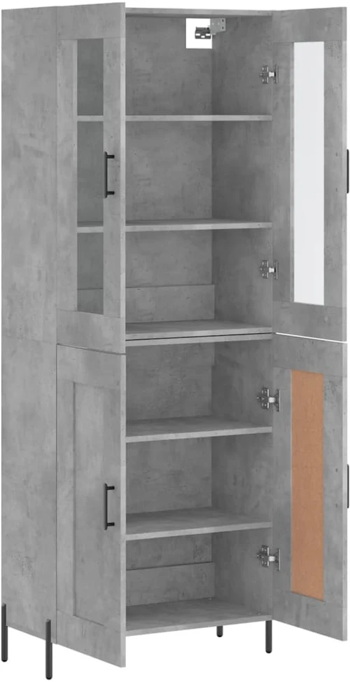Komoda, betono pilkos spalvos, 69,5x34x180cm, apdirbta mediena
