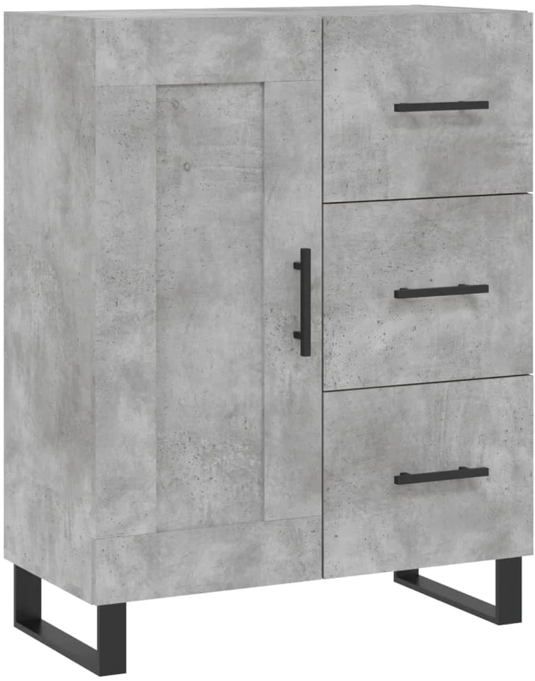 Komoda, betono pilkos spalvos, 69,5x34x180cm, apdirbta mediena