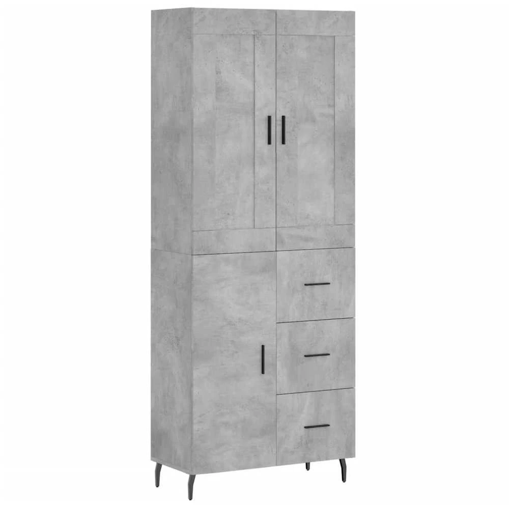 Komoda, betono pilkos spalvos, 69,5x34x180cm, apdirbta mediena