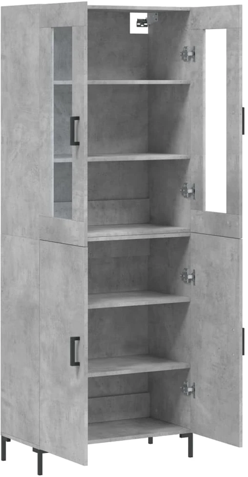 Komoda, betono pilkos spalvos, 69,5x34x180cm, apdirbta mediena