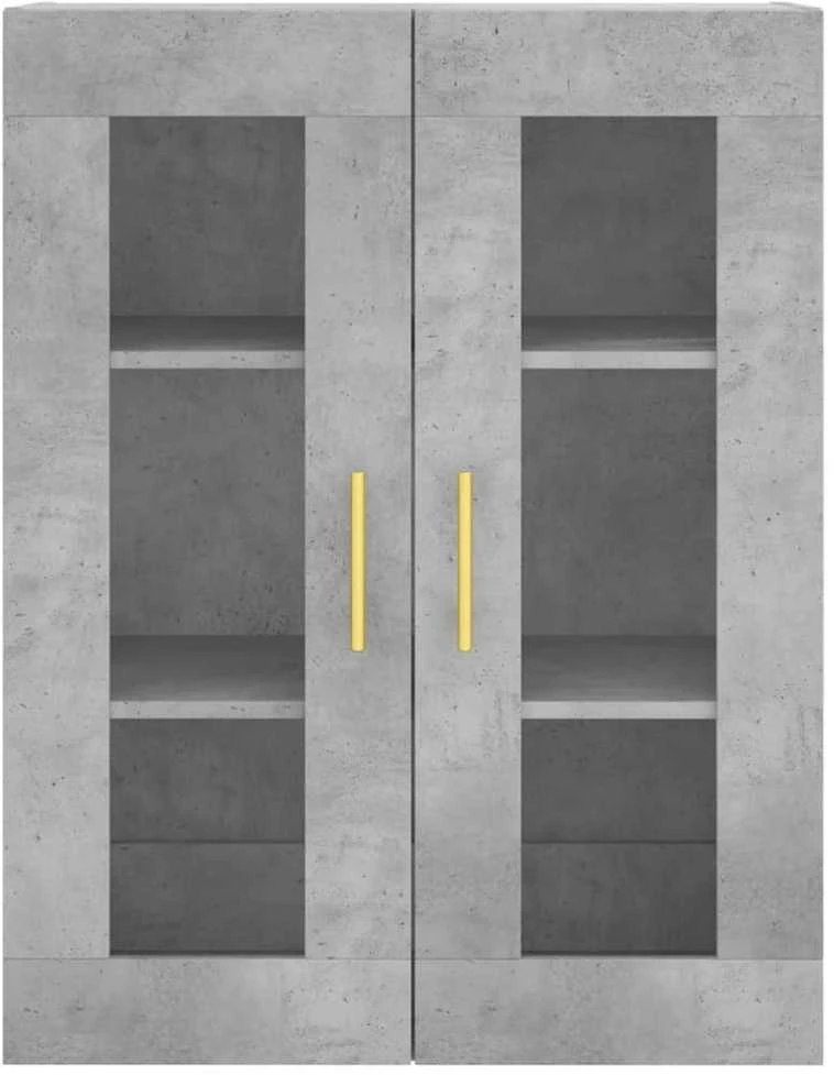 Komoda, betono pilkos spalvos, 69,5x34x180cm, apdirbta mediena