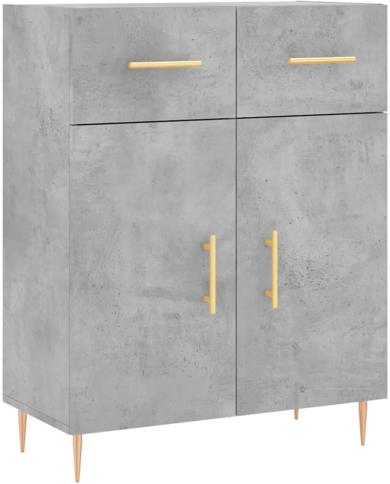 Komoda, betono pilkos spalvos, 69,5x34x180cm, apdirbta mediena