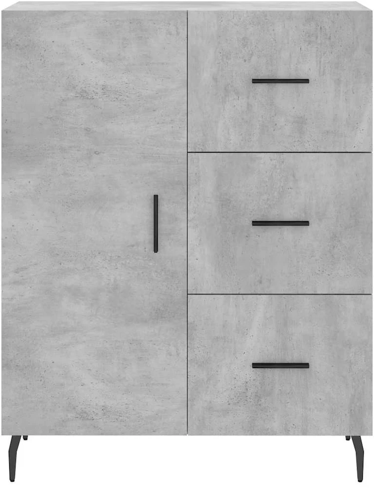 Komoda, betono pilkos spalvos, 69,5x34x180cm, apdirbta mediena