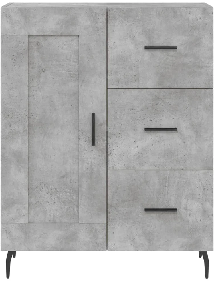 Komoda, betono pilkos spalvos, 69,5x34x180cm, apdirbta mediena