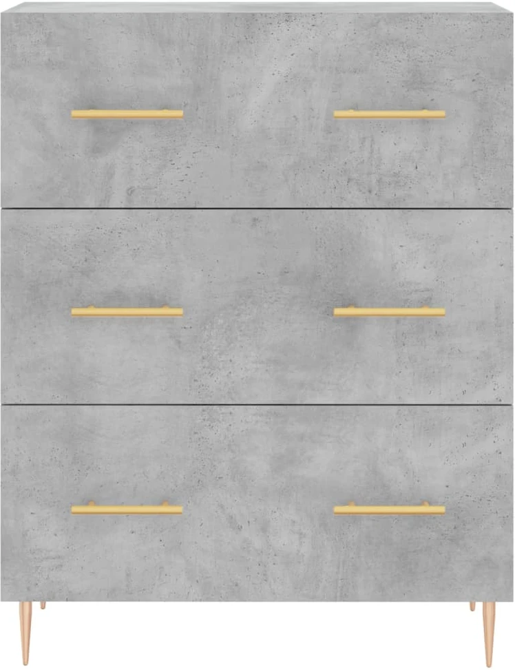 Komoda, betono pilkos spalvos, 69,5x34x180cm, apdirbta mediena