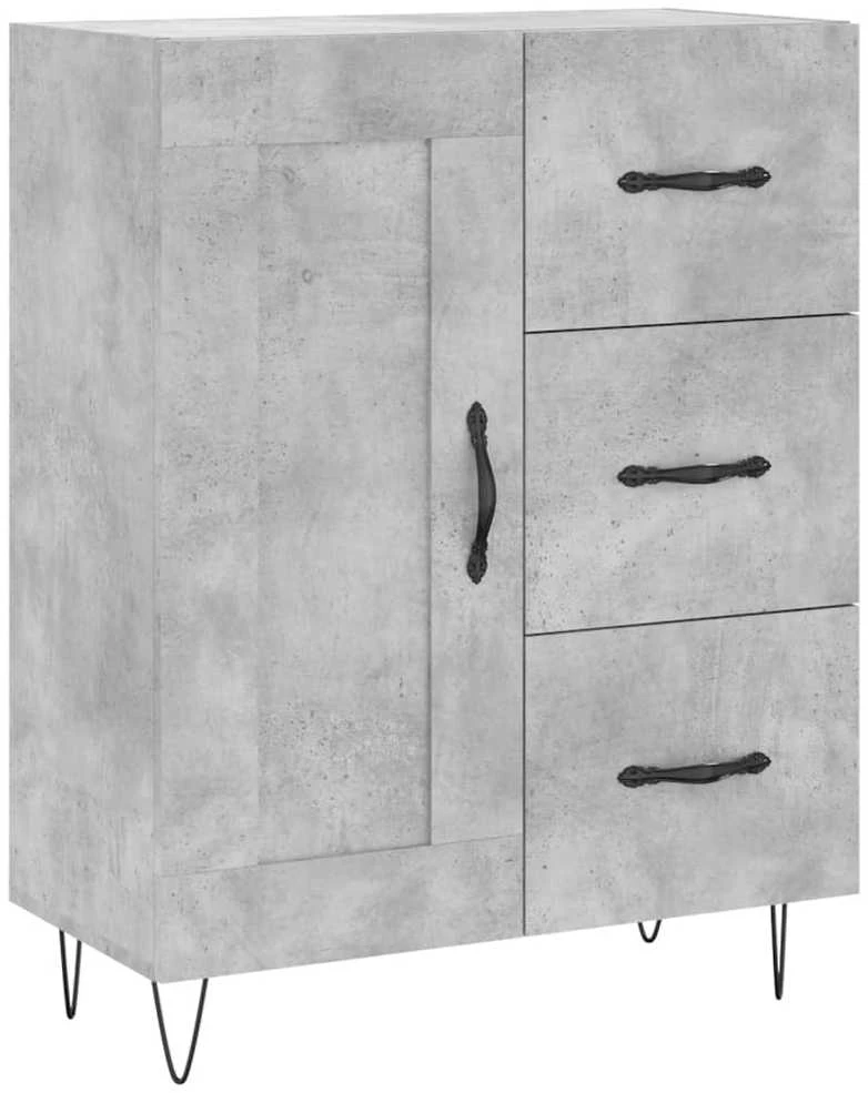 Komoda, betono pilkos spalvos, 69,5x34x180cm, apdirbta mediena