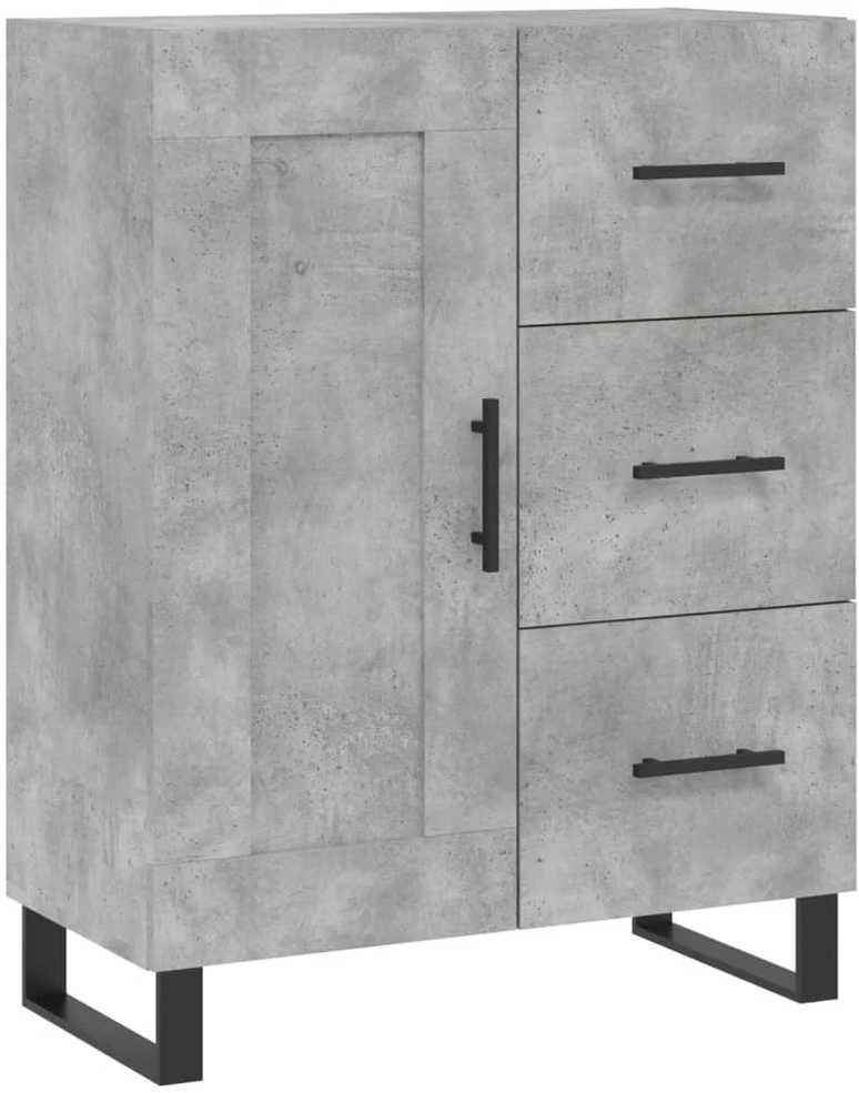 Komoda, betono pilkos spalvos, 69,5x34x180cm, apdirbta mediena