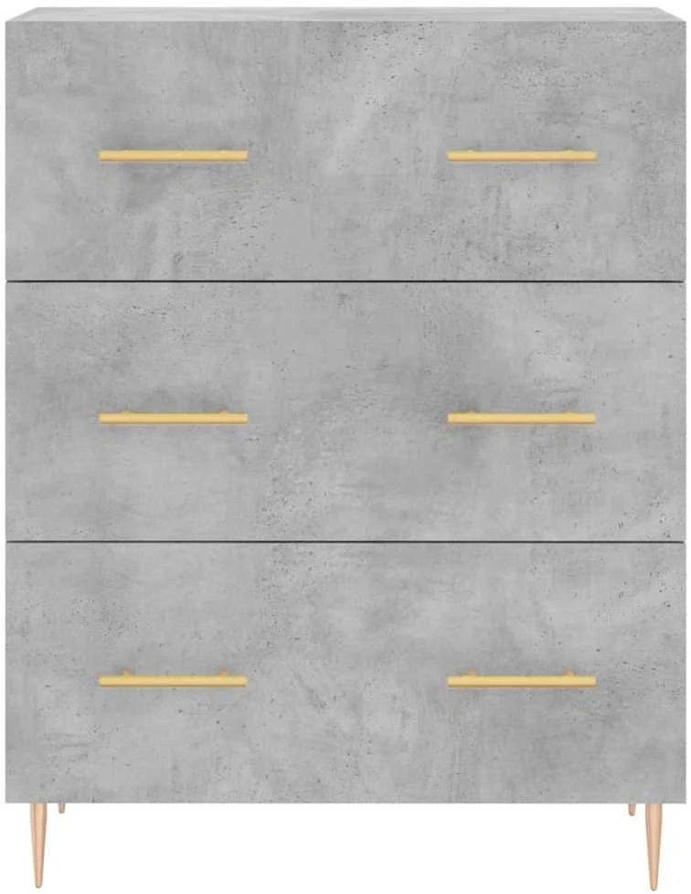 Komoda, betono pilkos spalvos, 69,5x34x180cm, apdirbta mediena