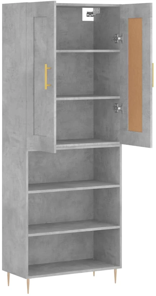 Komoda, betono pilkos spalvos, 69,5x34x180cm, apdirbta mediena