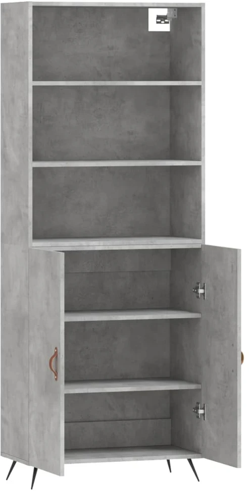Komoda, betono pilkos spalvos, 69,5x34x180cm, apdirbta mediena