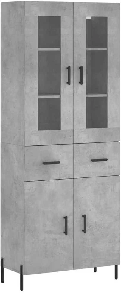 Komoda, betono pilkos spalvos, 69,5x34x180cm, apdirbta mediena