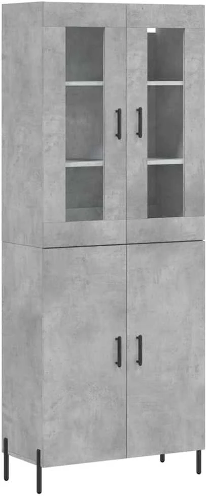 Komoda, betono pilkos spalvos, 69,5x34x180cm, apdirbta mediena