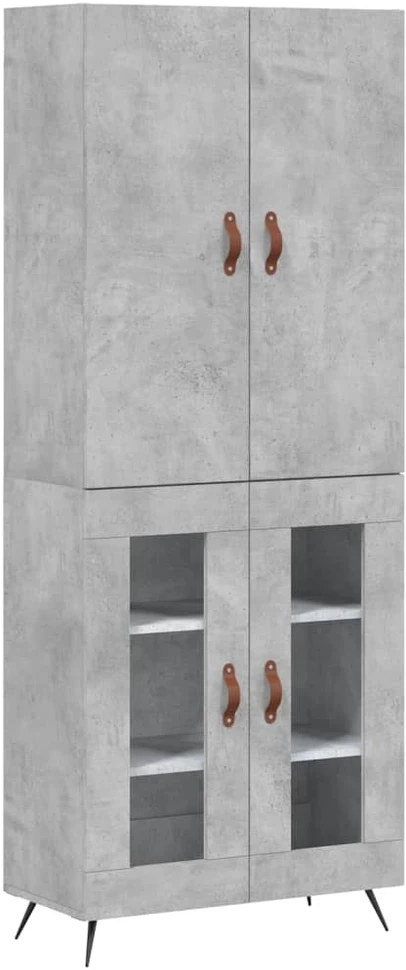 Komoda, betono pilkos spalvos, 69,5x34x180cm, apdirbta mediena
