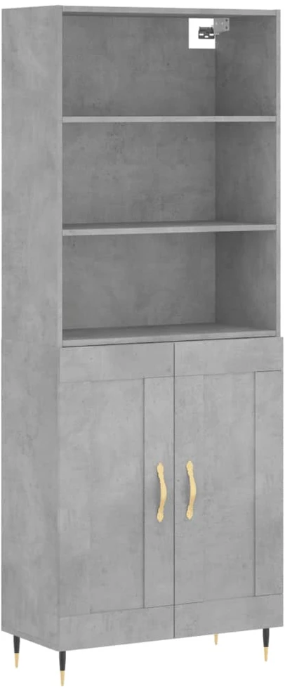 Komoda, betono pilkos spalvos, 69,5x34x180cm, apdirbta mediena